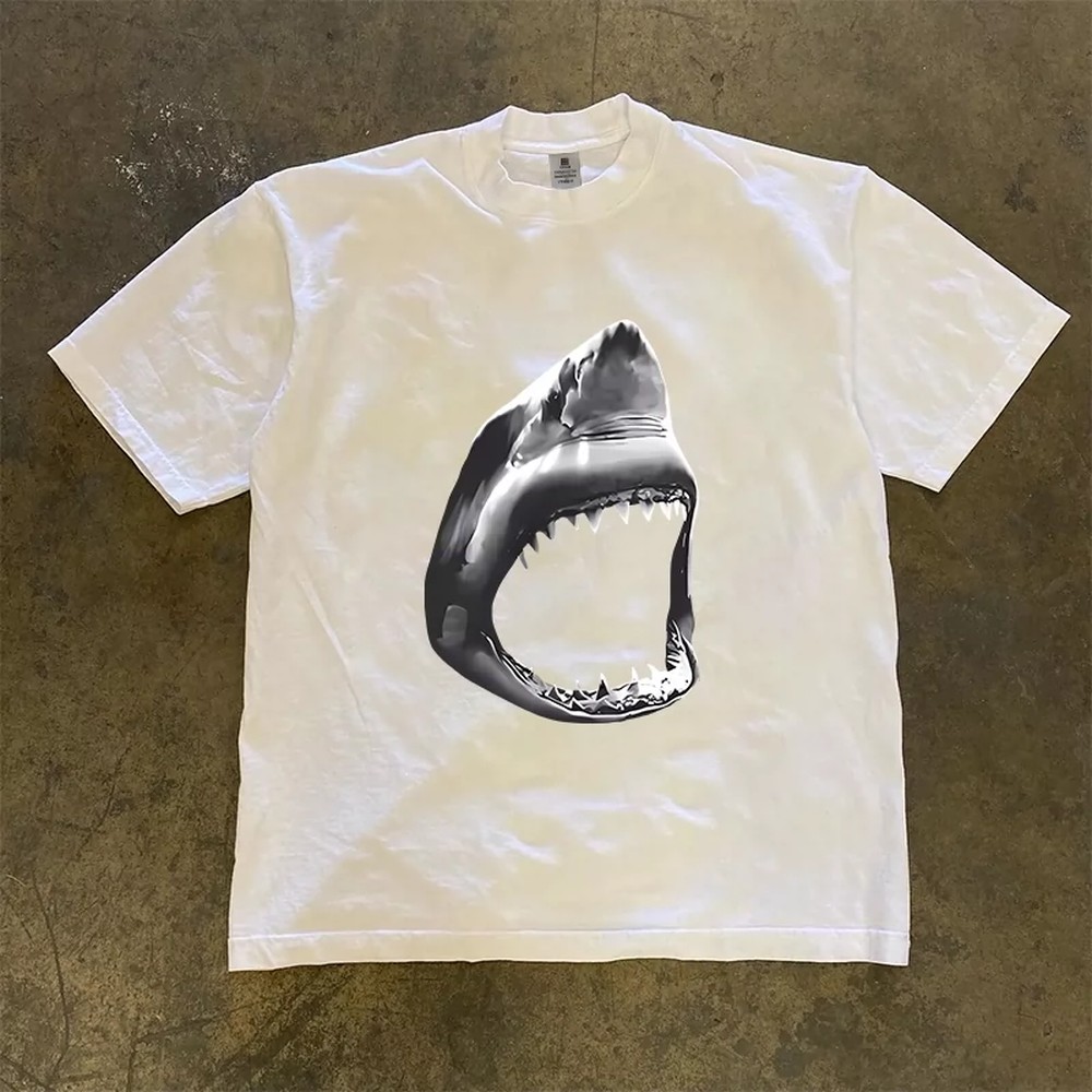 Women'S Fashion Graphic Tees - Kaos Hiu Putih Besar Pria Wanita,