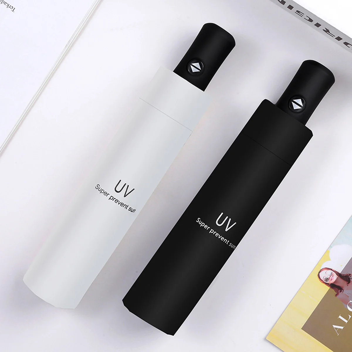 Women'S Fashion Umbrella - Payung matahari otomatis lipat Mini, payung