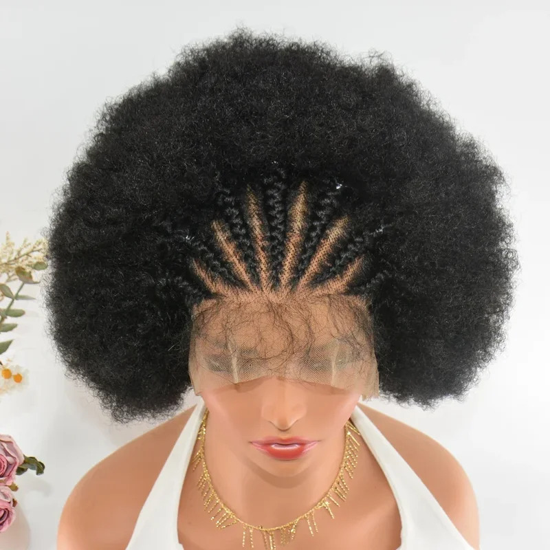 Women'S Fashion Hoodies - Wig sintetis pendek keriting afro kepang