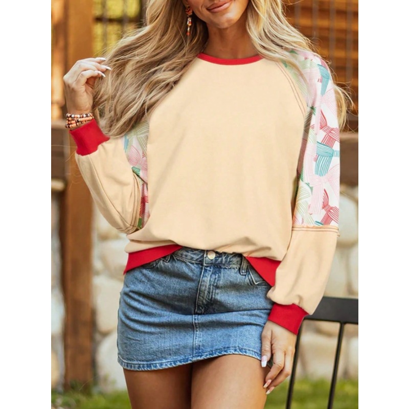 Women'S Fashion Hoodies - Sweater Lengan Panjang Kasual Perca Cetak