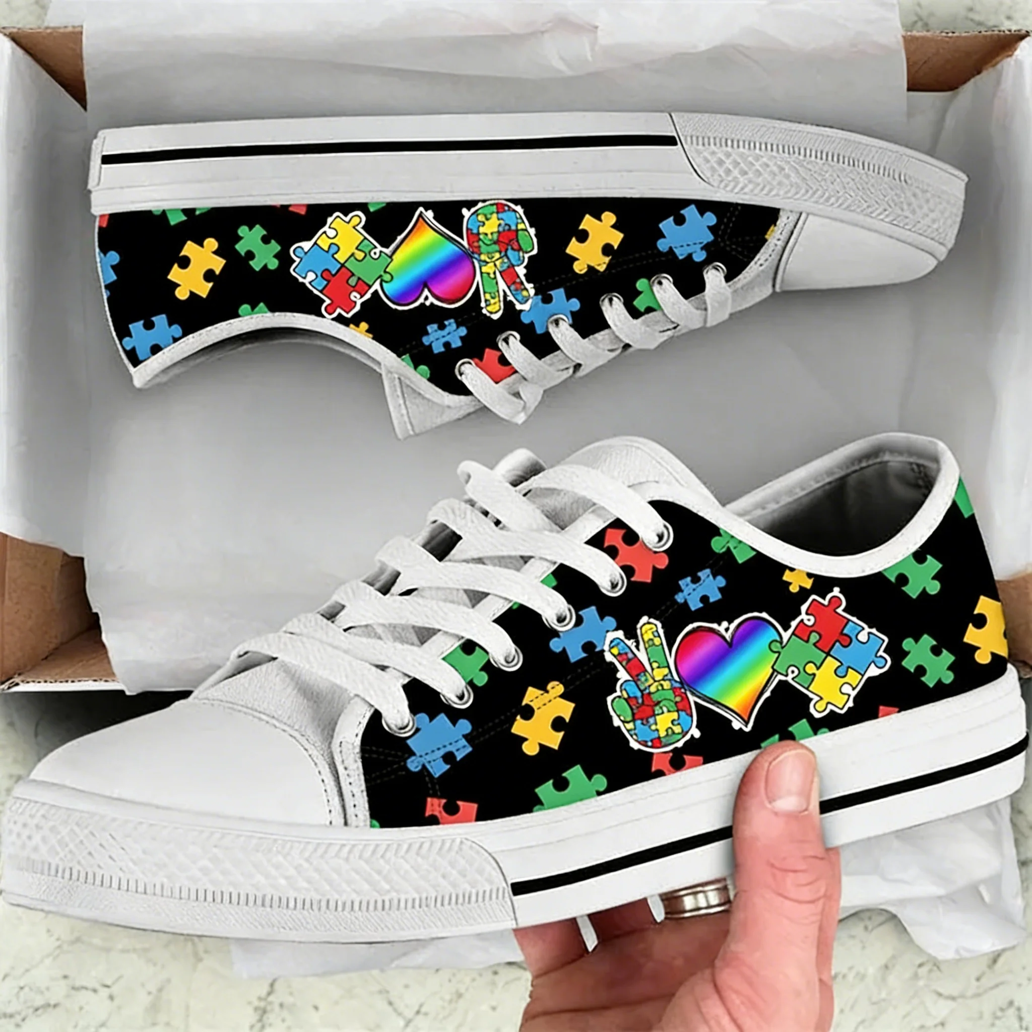 Women'S Fashion Tennis Shoes - Sepatu Kanvas Rendah Modis untuk Wanita,