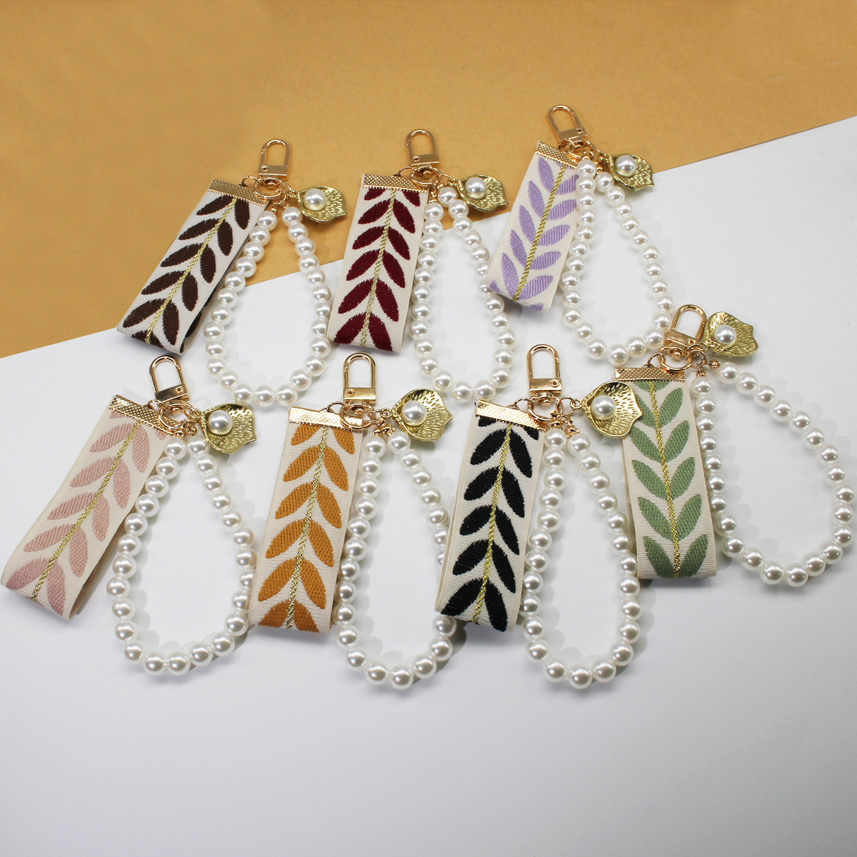 Women'S Ysl Fashion - Gantungan Kunci Pita Bermotif Daun dari