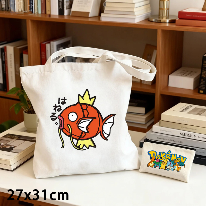 Coin Purse Women - 2PCS Set Tas Kanvas Pokemon dan