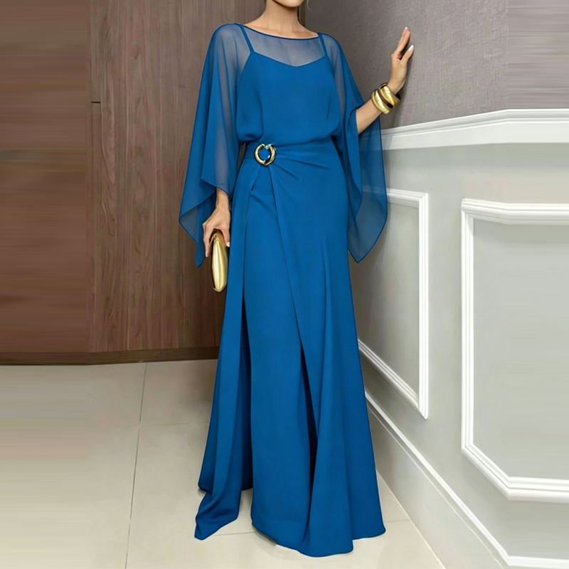 Women'S Fashion Vintage Off Shoulder Long Sleeve Jumpsuit - Playsuit elegan model O-neck, cocok dipadukan