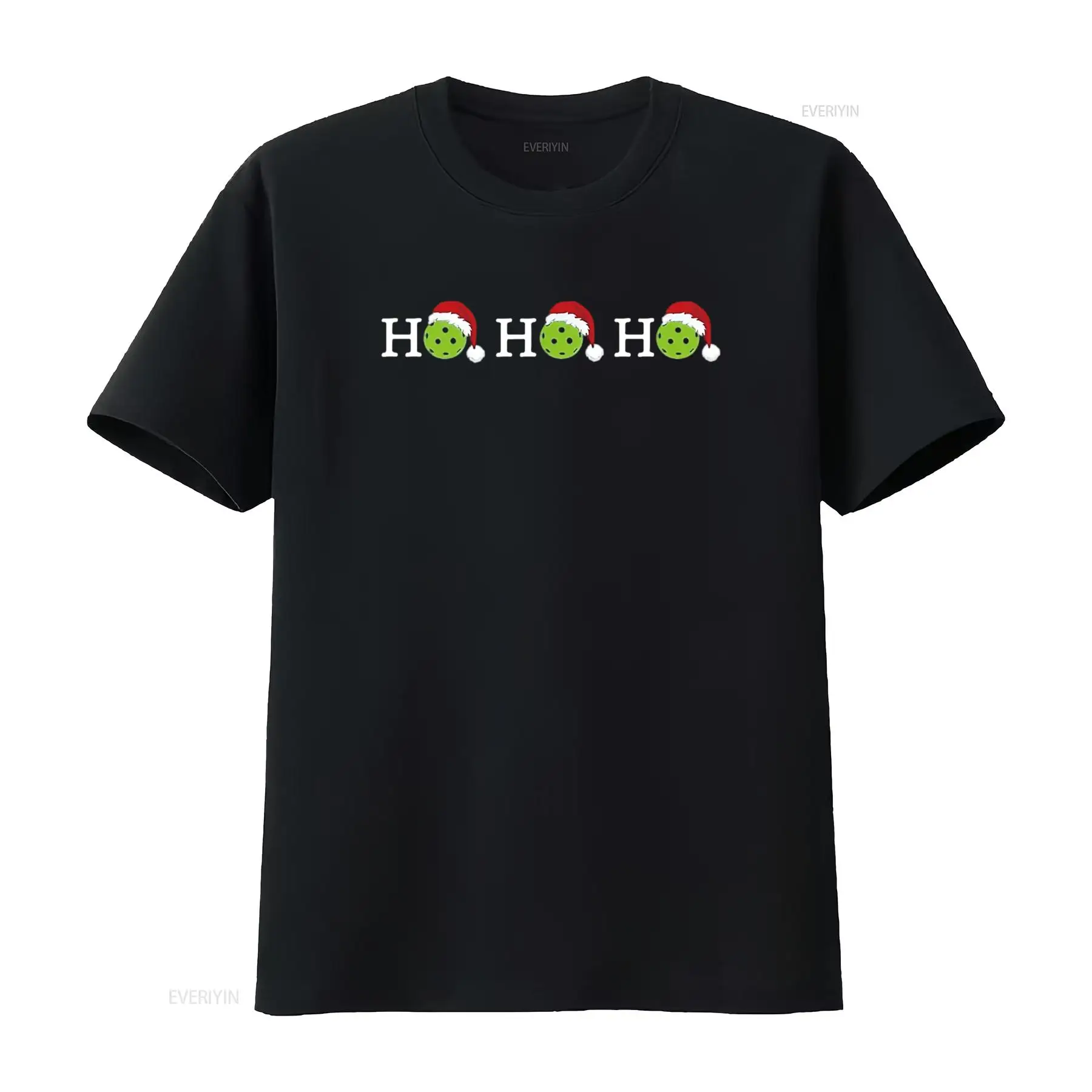 Women'S Fashion Graphic Tees - Kaos Wanita Pickleball Ho Christmas Hitam