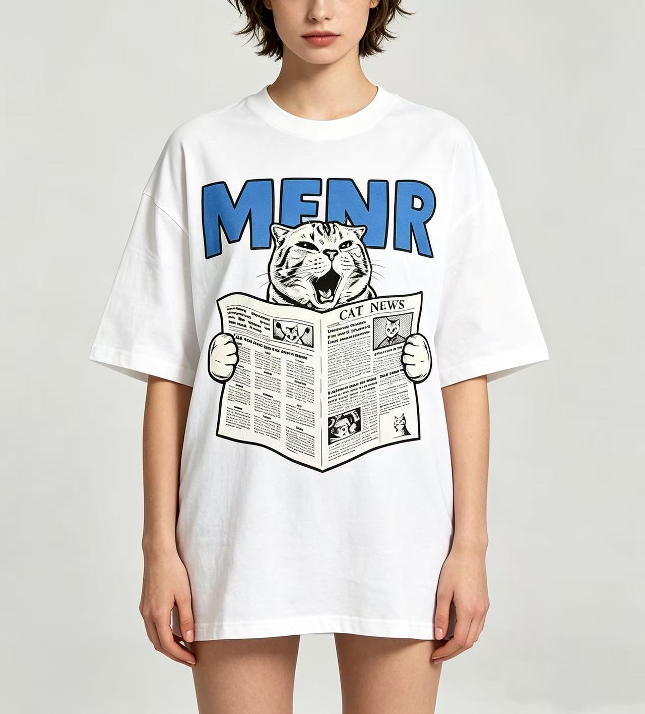 Women'S Fashion Graphic Tees - Kaos Grafis Unisex Gambar Kucing Lucu