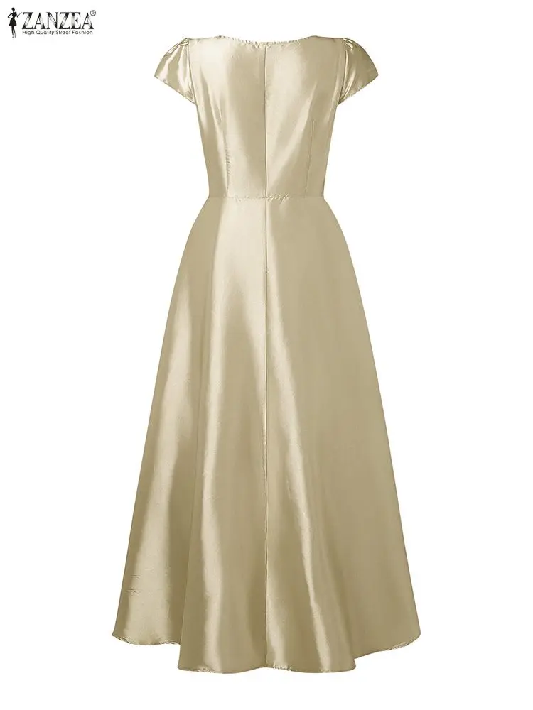 Gaun Maxi Satin Elegan Wanita  - Women'S Fashion Umbrella ulasan dan harga