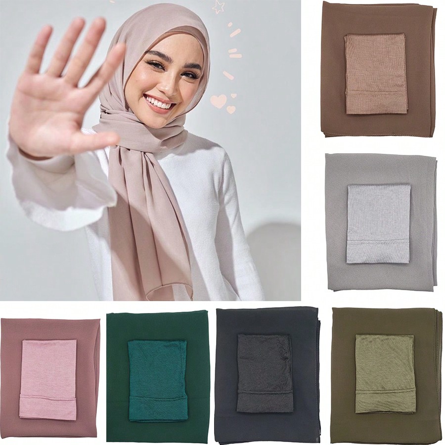 2Pcs/Set Hijab dan Kerudung Wa - Women Fashion Youtube ulasan dan harga