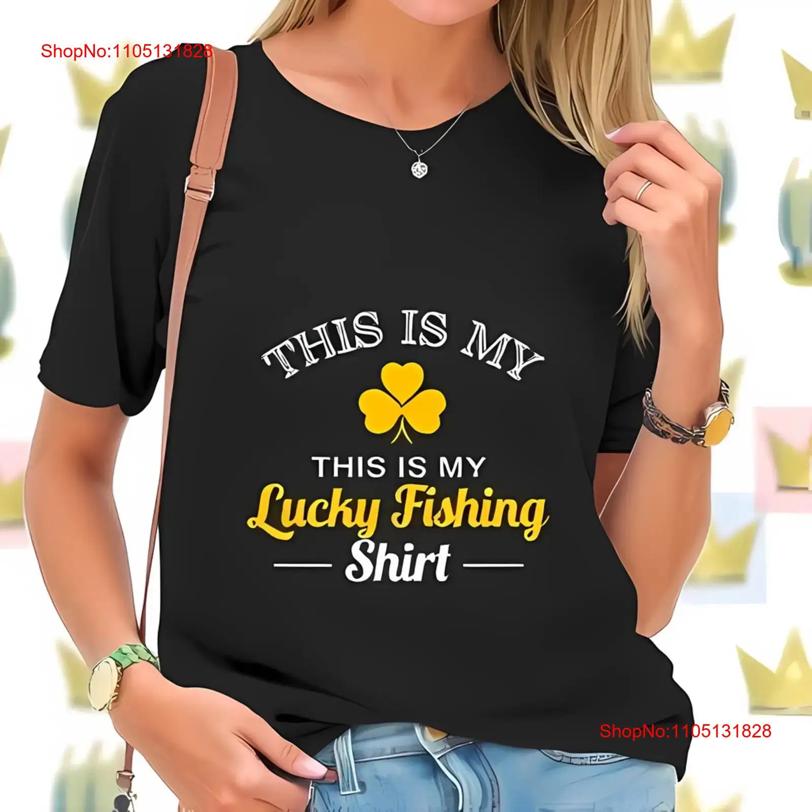 Kaos Lucky Fishing untuk Wanit - Women'S Fashion Graphic Tees ulasan dan harga