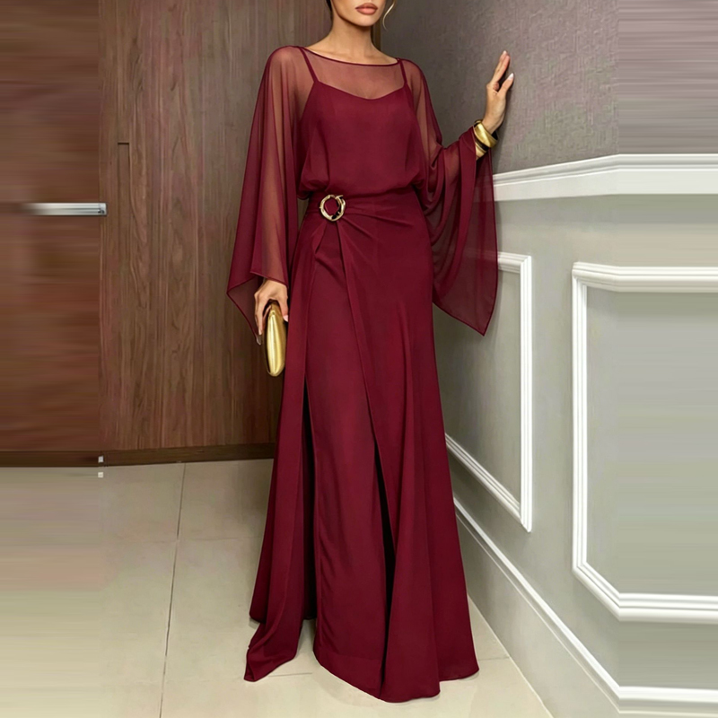 Playsuit pesta wanita kasual l - Women'S Fashion Vintage Off Shoulder Long Sleeve Jumpsuit ulasan dan harga