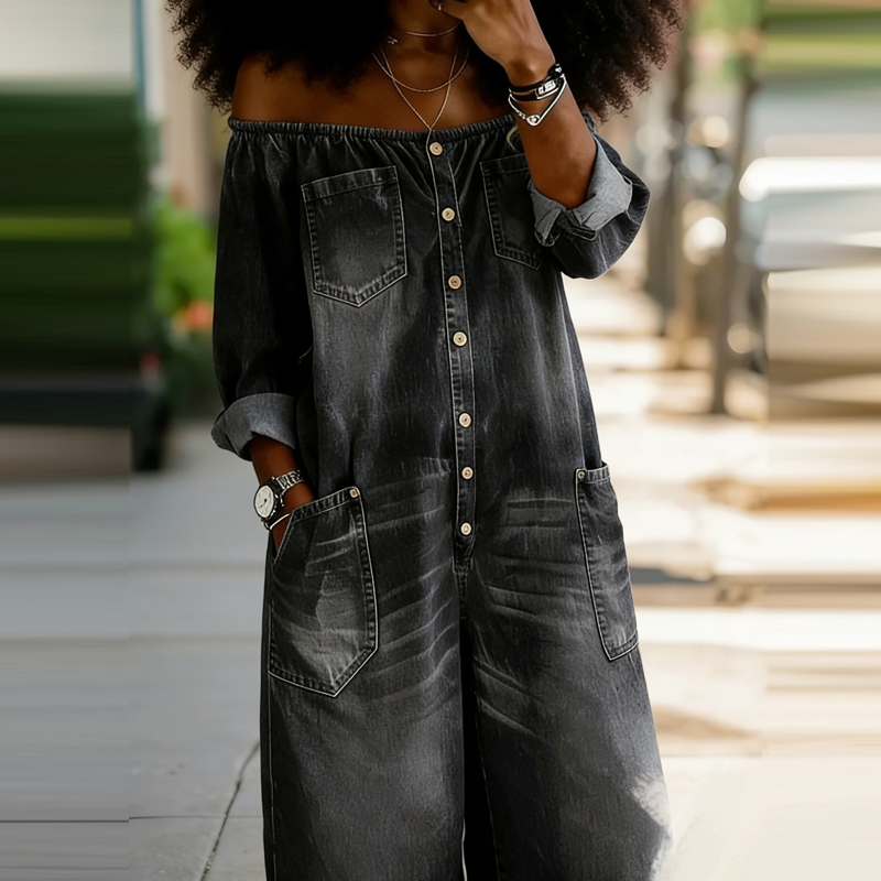 Playsuit Wanita Lengan Panjang - Women'S Fashion Vintage Off Shoulder Long Sleeve Jumpsuit ulasan dan harga