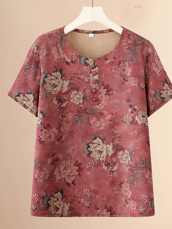 Kaos Lengan Pendek Leher Bulat - Women Fashion Over 60 ulasan dan harga