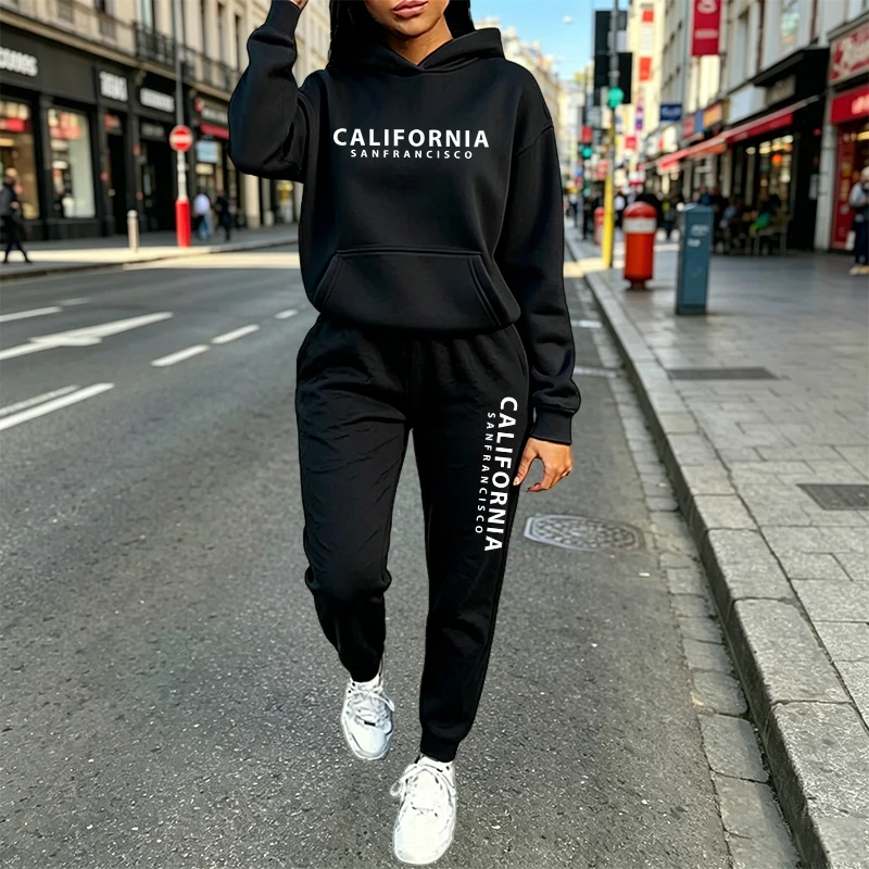Setelan Hoodie Jogger Kasual U - Women'S Fashion Hoodies ulasan dan harga