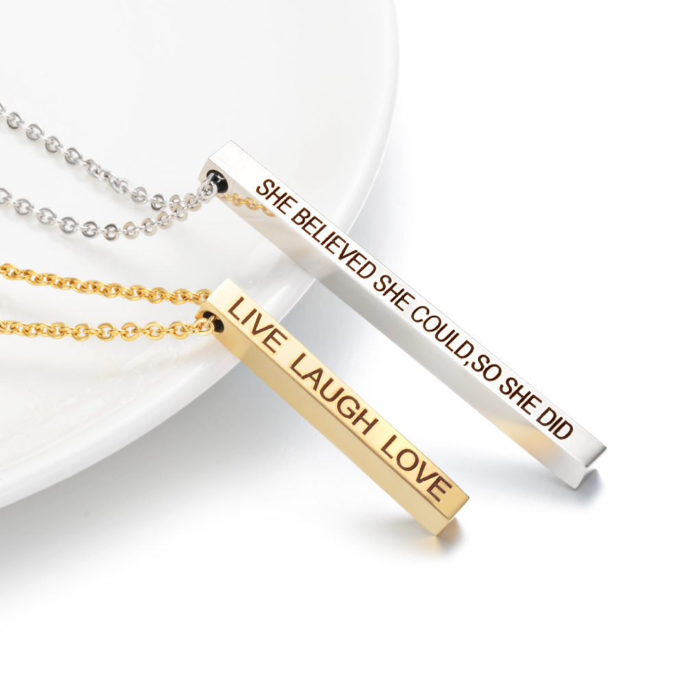Barang Baru! 316L Kalung Mantr - Women Fashion Quotes ulasan dan harga