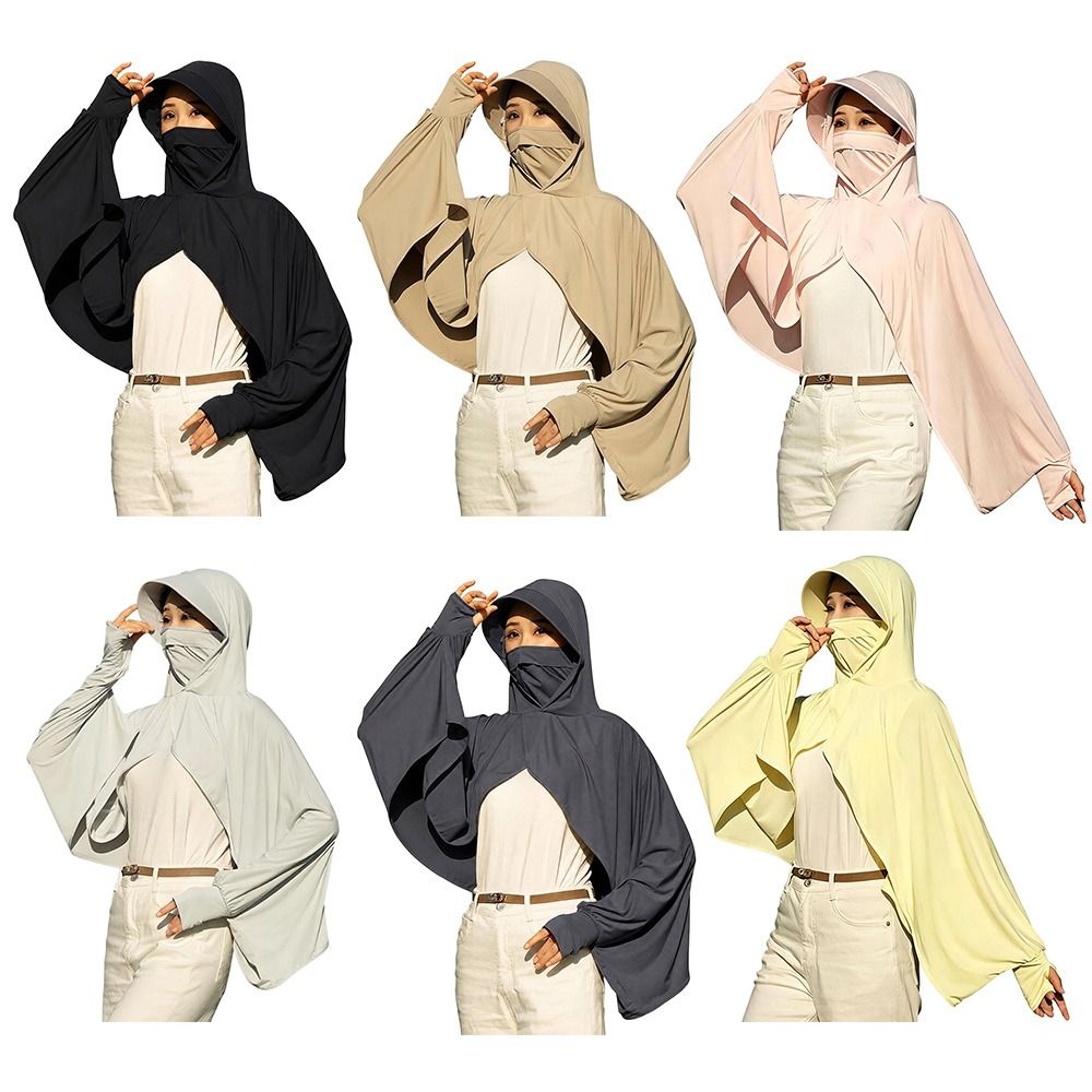 Jubah Pendek Anti-UV Bahan Sut - Women'S Fashion Hoodies ulasan dan harga