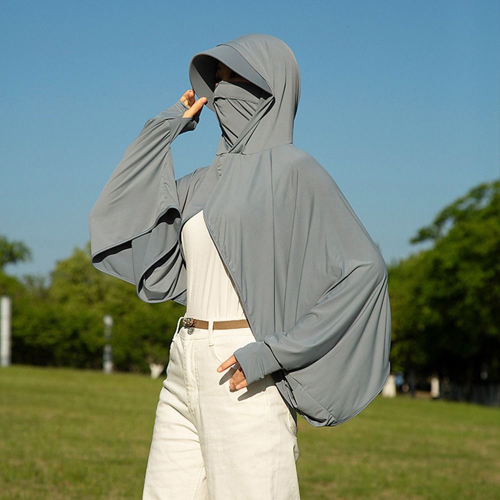 Jubah Pendek Anti-UV Bahan Sut - Women'S Fashion Hoodies ulasan dan harga