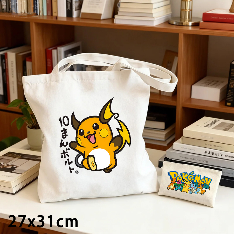 2PCS Set Tas Kanvas Pokemon da - Coin Purse Women ulasan dan harga