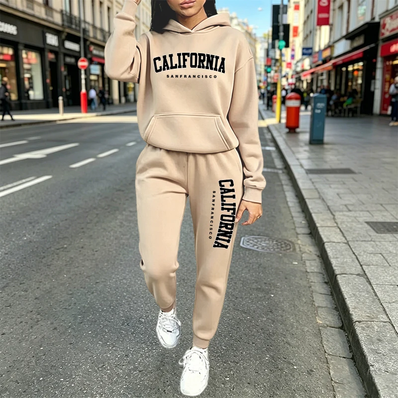 Setelan Hoodie Jogger Kasual U - Women'S Fashion Hoodies ulasan dan harga